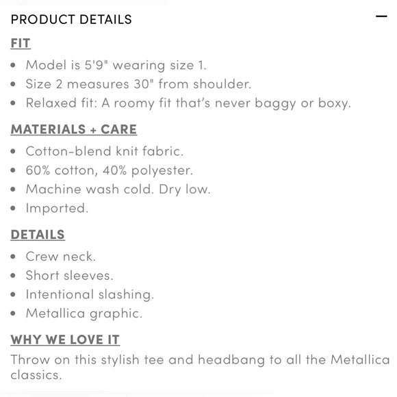 Torrid Metallica Ivory Slash Tee - Picture 7 of 7